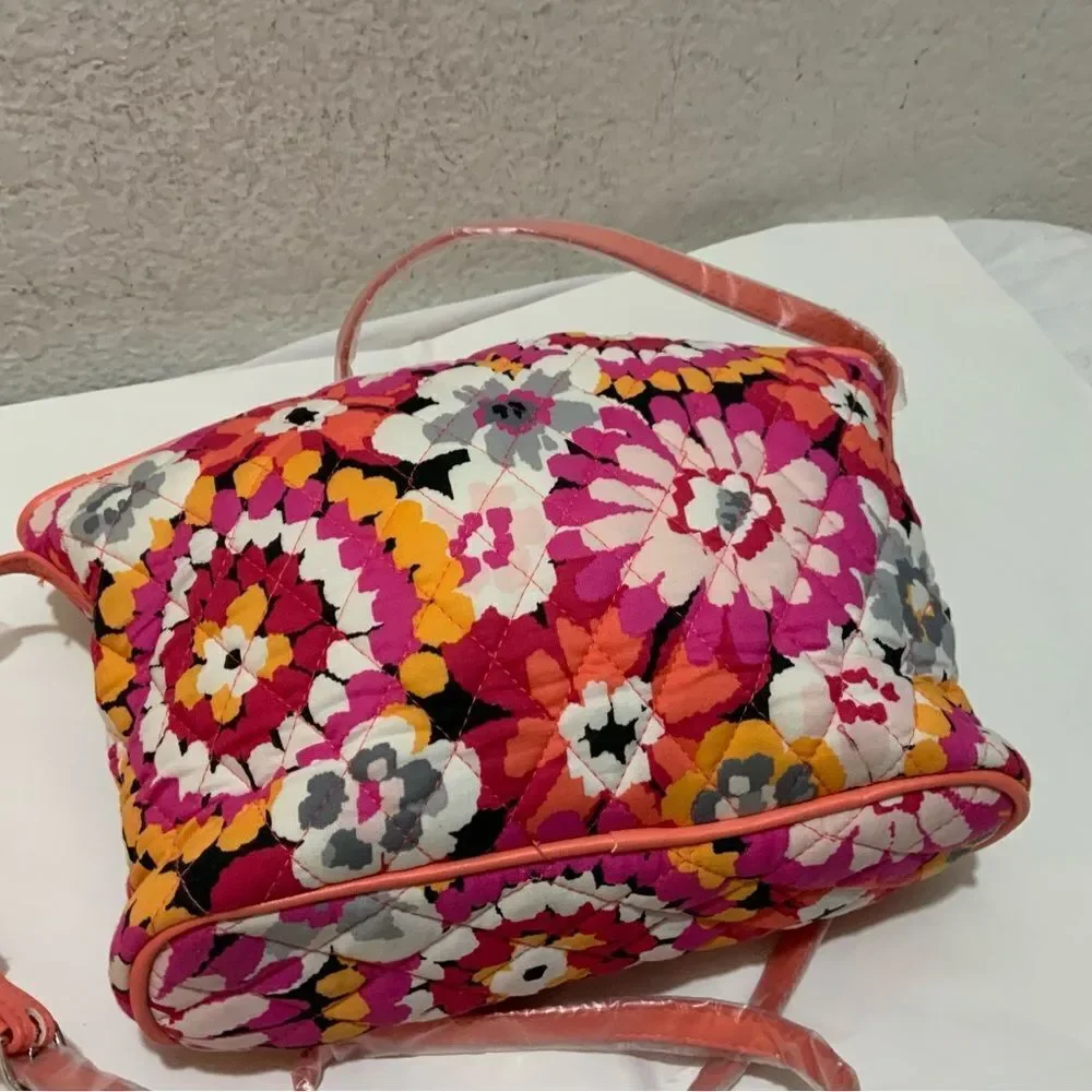 New Vera Bradley Pixie Blooms Shoulder Bag curvy crossbody Discontinued